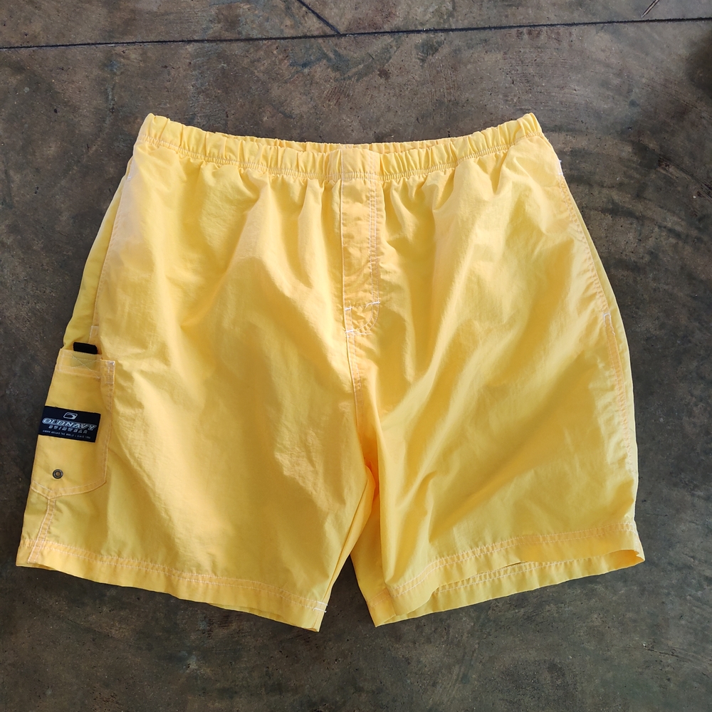 Old Navy Yellow Board Shorts with Elastic Waistband